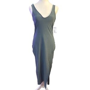 Beyond Yoga Fitted Slit Dress Blue Green Small NWT